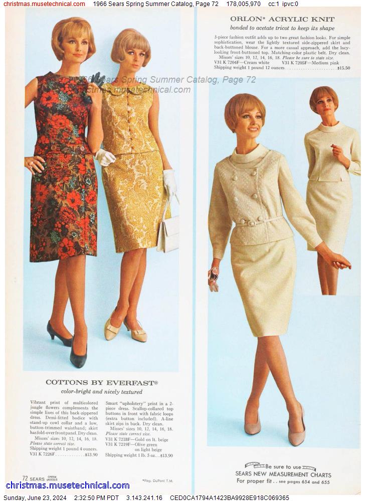 1966 Sears Spring Summer Catalog, Page 72