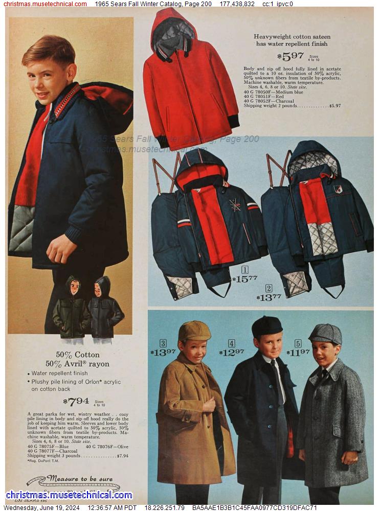 1965 Sears Fall Winter Catalog, Page 200