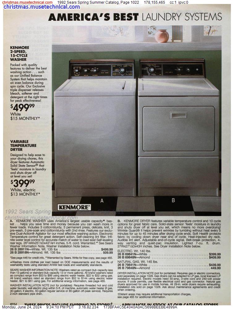 1992 Sears Spring Summer Catalog, Page 1022