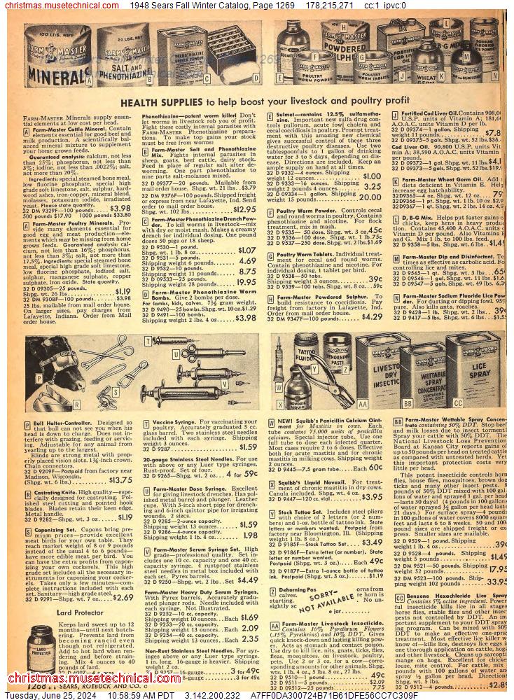 1948 Sears Fall Winter Catalog, Page 1269