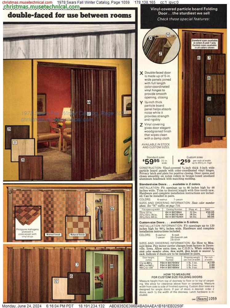 1978 Sears Fall Winter Catalog, Page 1059