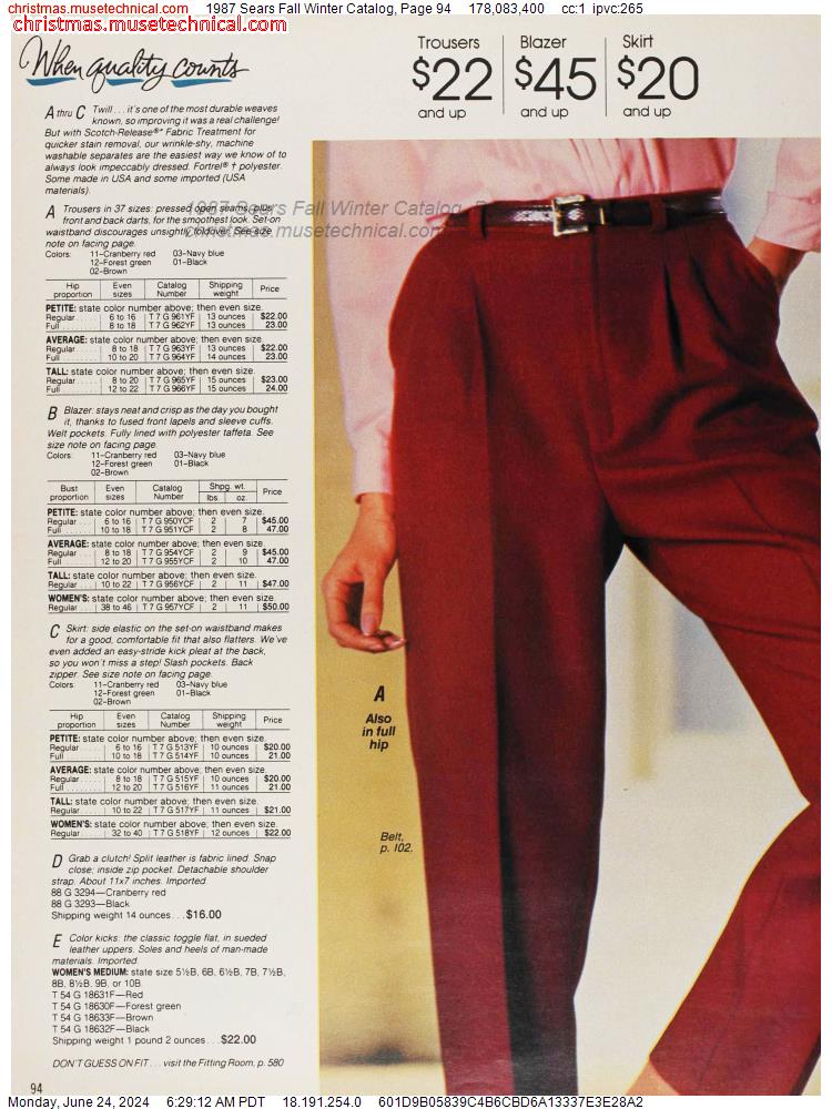 1987 Sears Fall Winter Catalog, Page 94