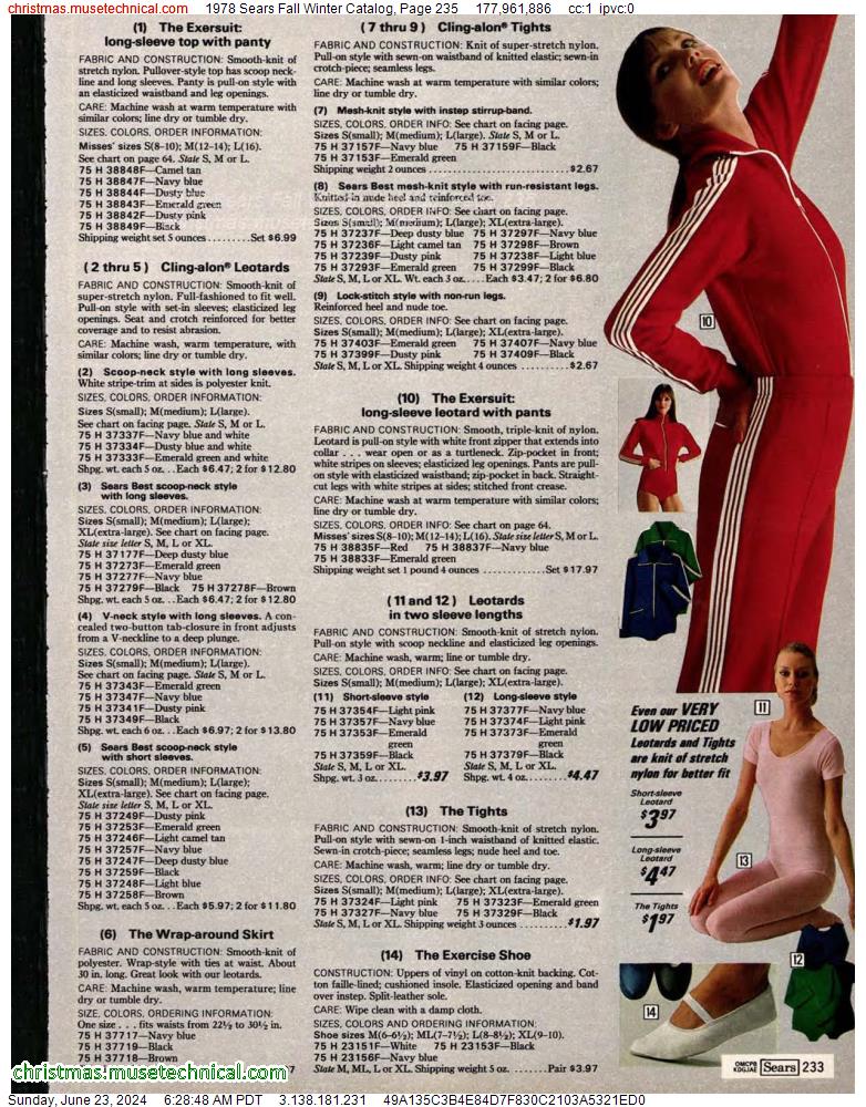 1978 Sears Fall Winter Catalog, Page 235