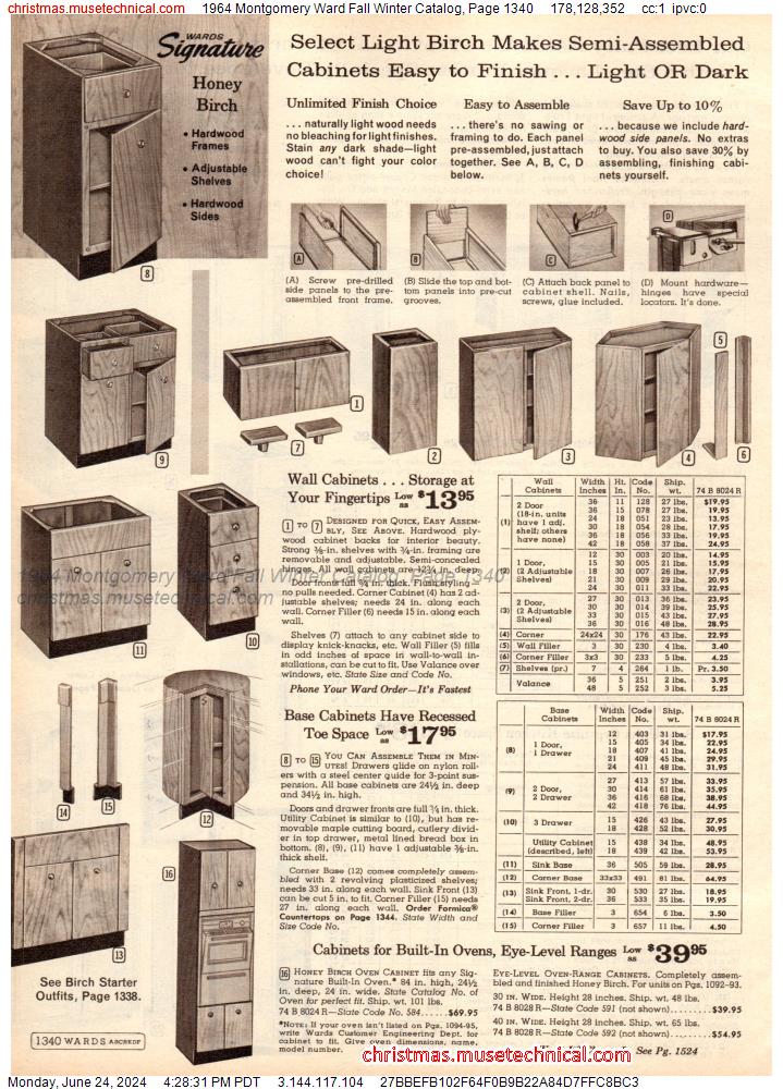 1964 Montgomery Ward Fall Winter Catalog, Page 1340
