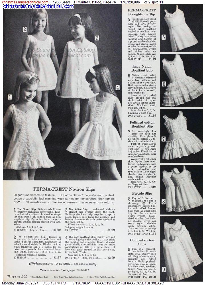 1966 Sears Fall Winter Catalog, Page 76