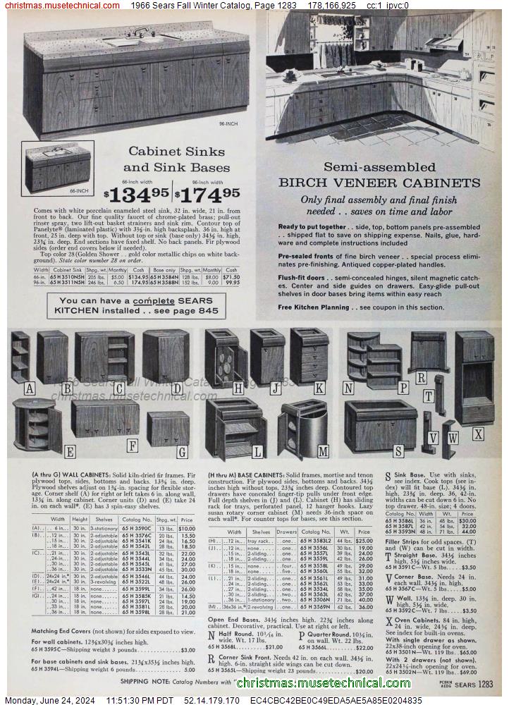 1966 Sears Fall Winter Catalog, Page 1283