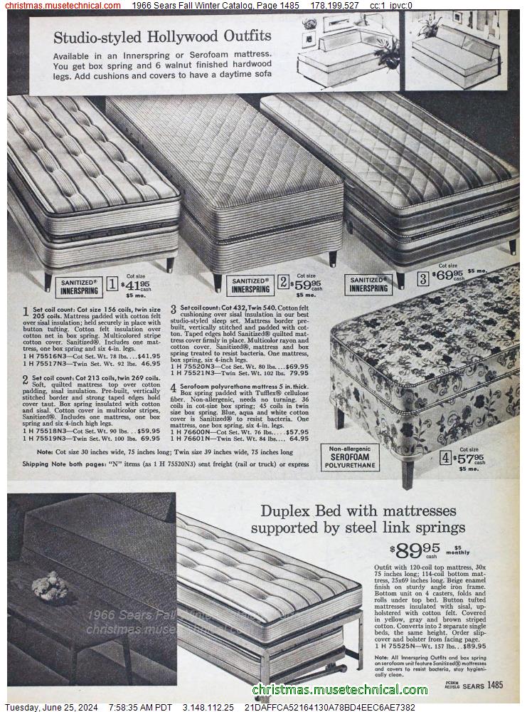 1966 Sears Fall Winter Catalog, Page 1485