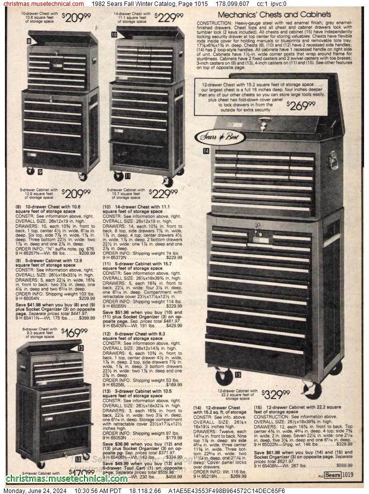 1982 Sears Fall Winter Catalog, Page 1015