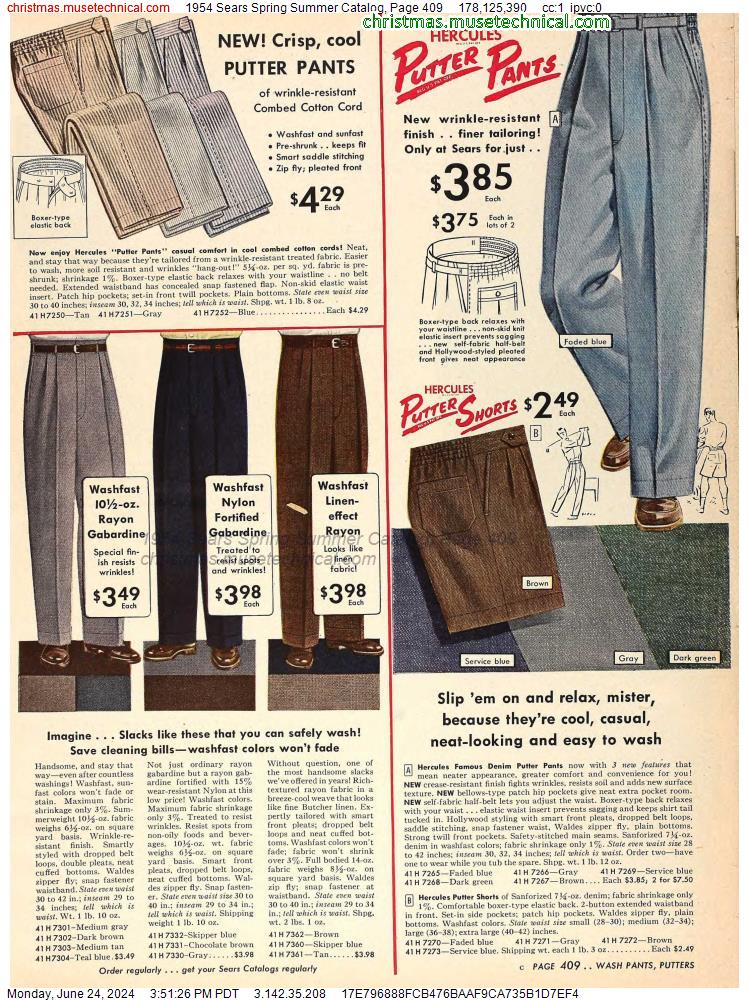 1954 Sears Spring Summer Catalog, Page 409