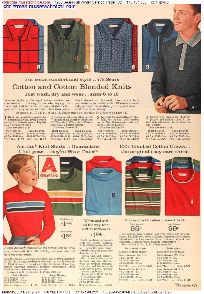 1963 Sears Fall Winter Catalog, Page 432