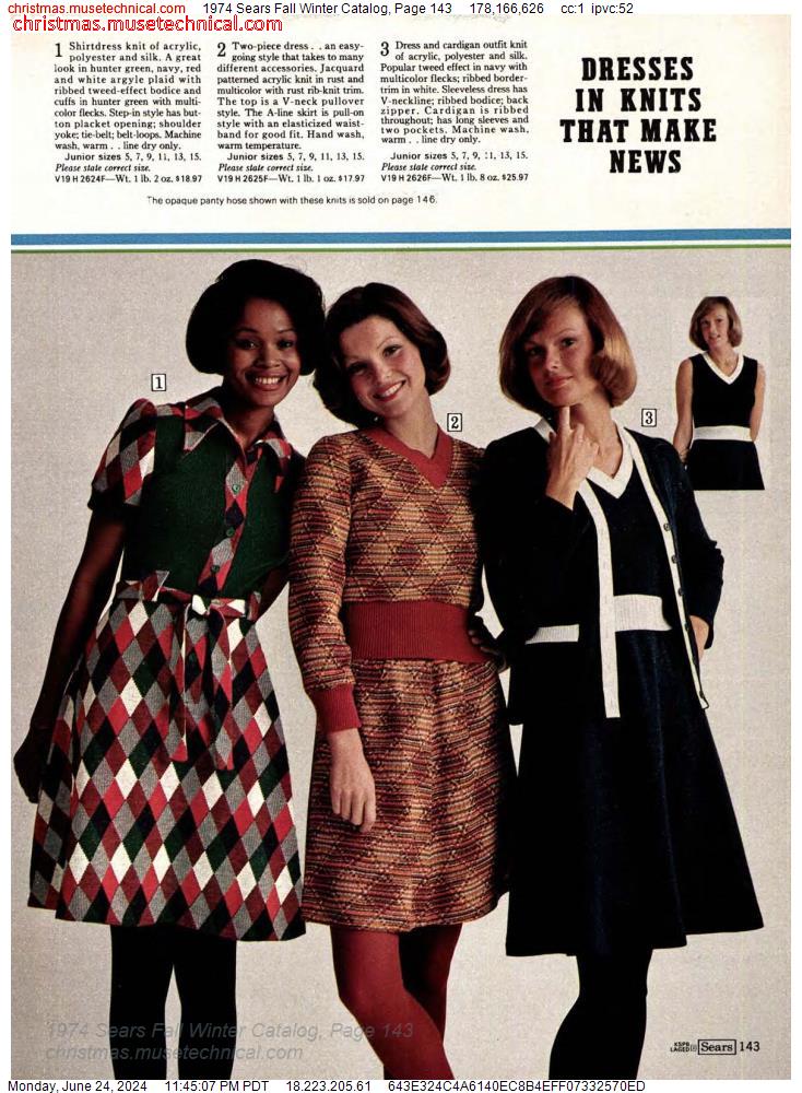 1974 Sears Fall Winter Catalog, Page 143