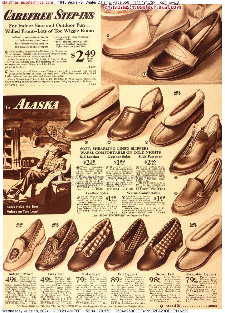 1940 Sears Fall Winter Catalog, Page 550