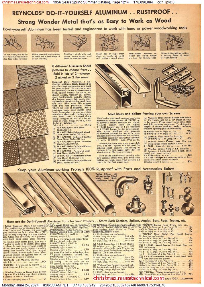 1956 Sears Spring Summer Catalog, Page 1214