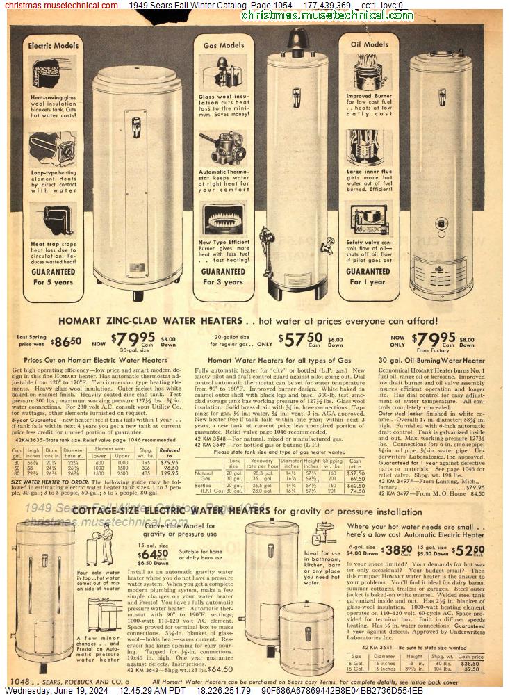 1949 Sears Fall Winter Catalog, Page 1054