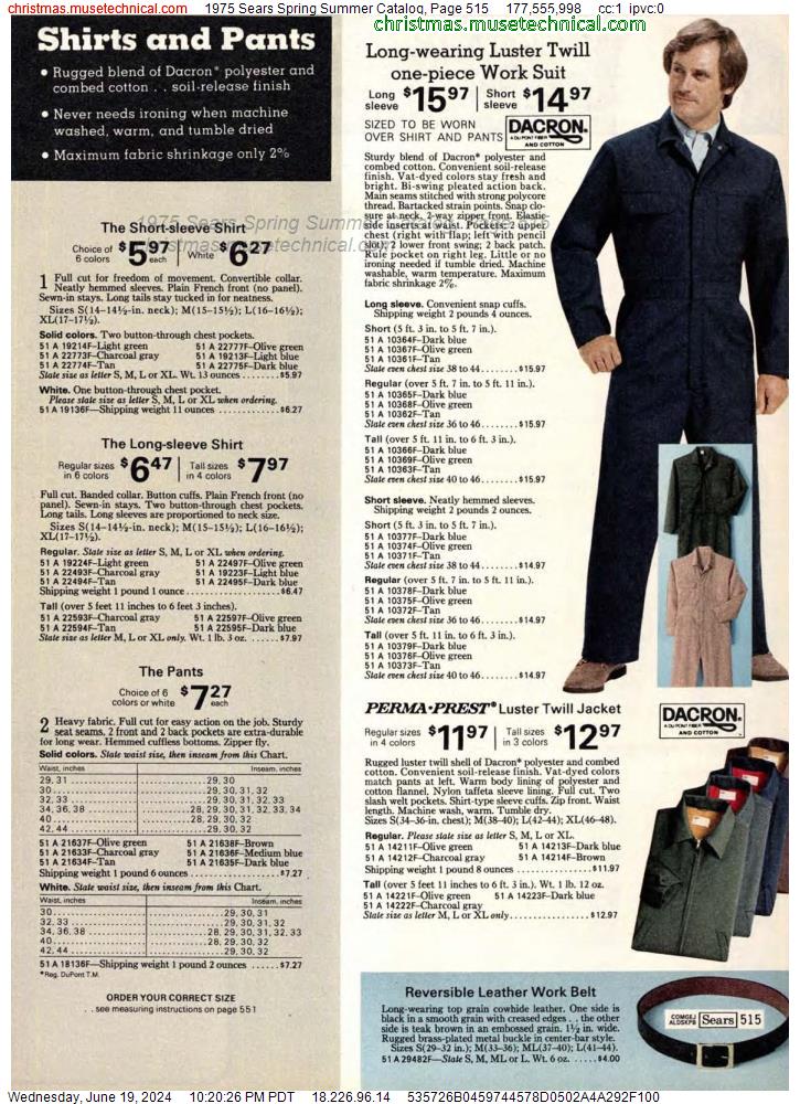 1975 Sears Spring Summer Catalog, Page 515