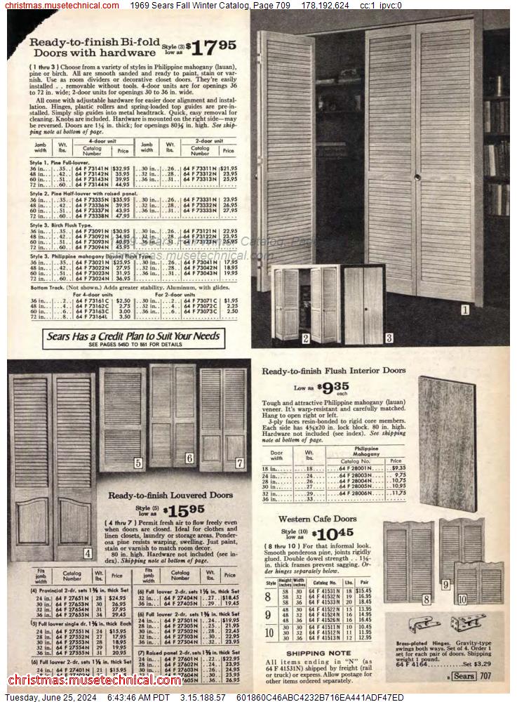 1969 Sears Fall Winter Catalog, Page 709