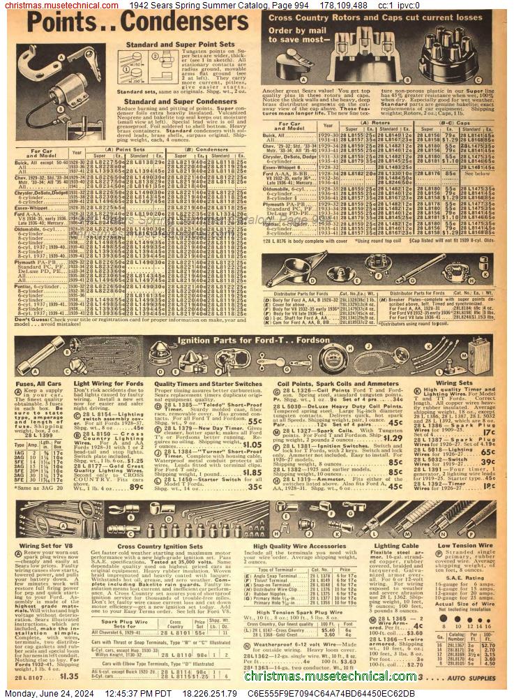 1942 Sears Spring Summer Catalog, Page 994