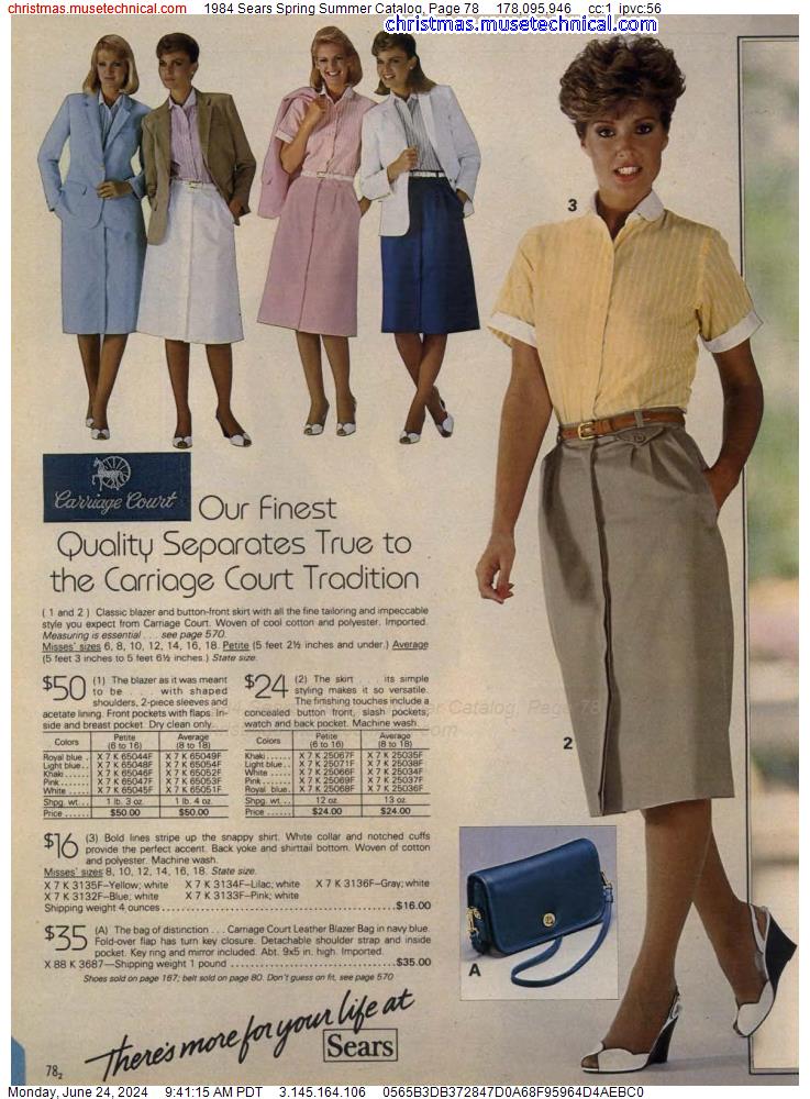 1984 Sears Spring Summer Catalog, Page 78