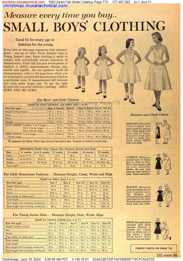 1963 Sears Fall Winter Catalog, Page 770