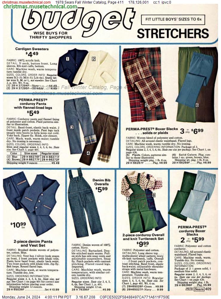 1978 Sears Fall Winter Catalog, Page 411