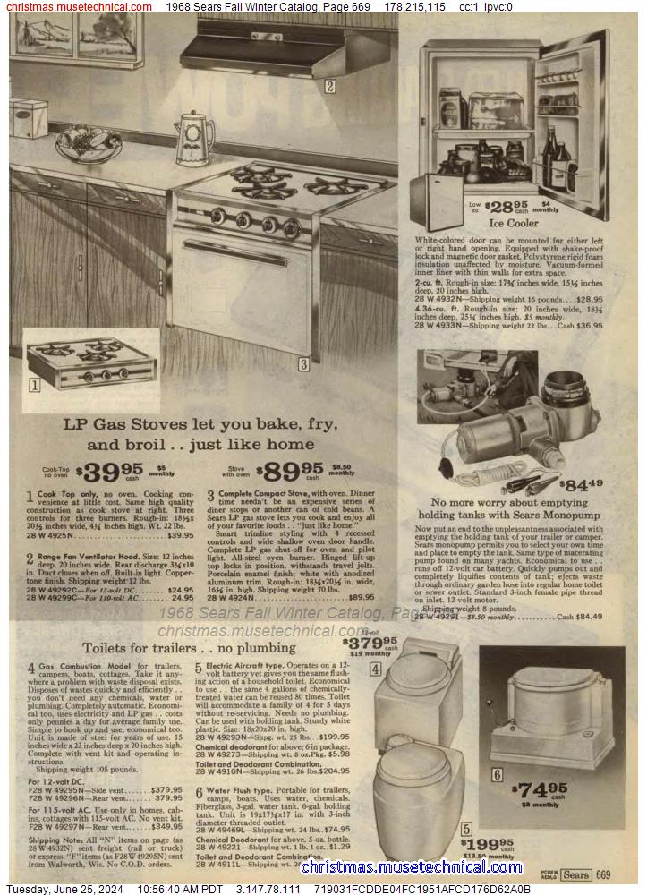 1968 Sears Fall Winter Catalog, Page 669