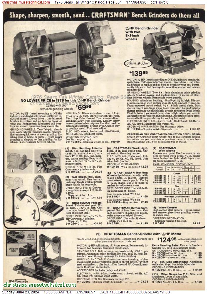 1976 Sears Fall Winter Catalog, Page 864