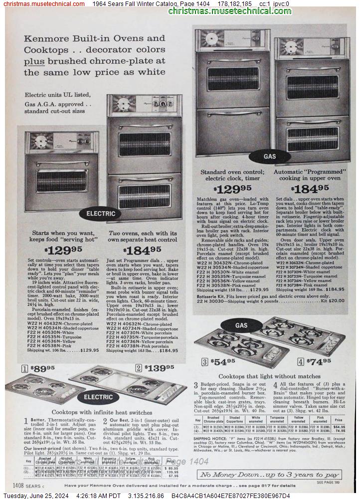 1964 Sears Fall Winter Catalog, Page 1404