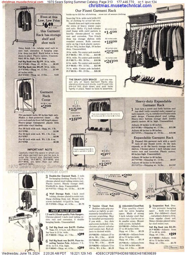 1970 Sears Spring Summer Catalog, Page 313