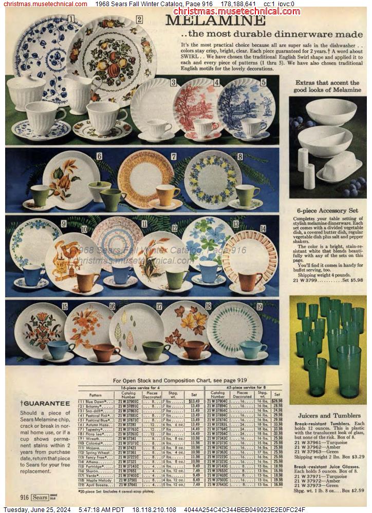 1968 Sears Fall Winter Catalog, Page 916