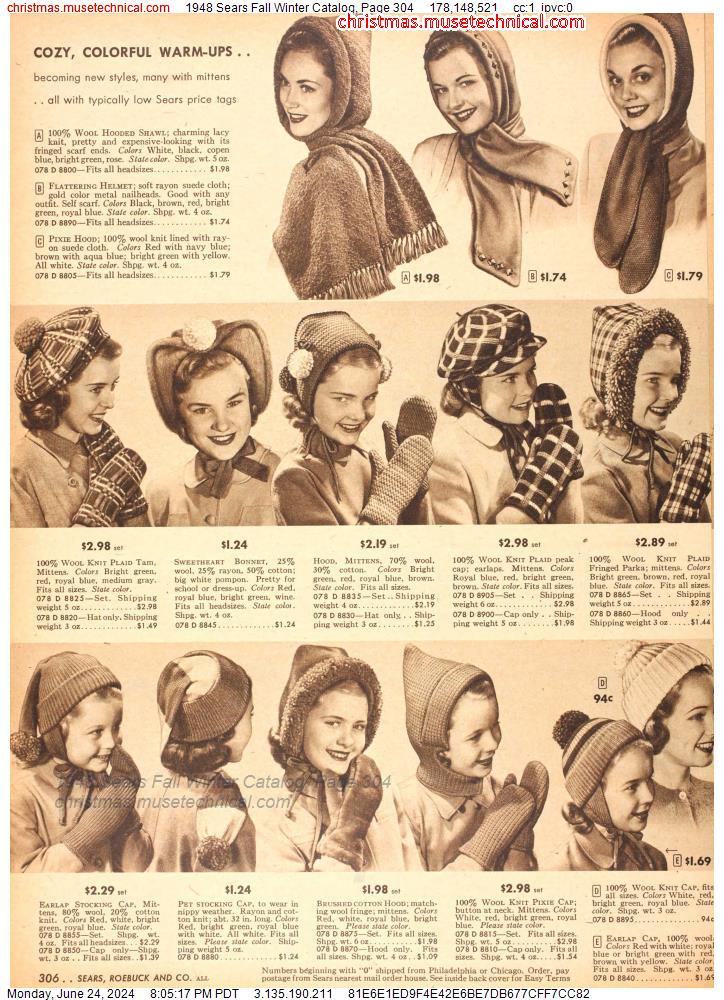 1948 Sears Fall Winter Catalog, Page 304