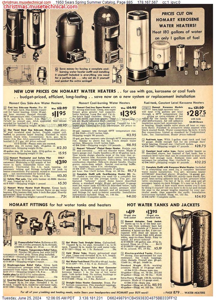 1950 Sears Spring Summer Catalog, Page 885