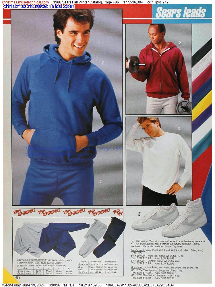 1986 Sears Fall Winter Catalog, Page 486