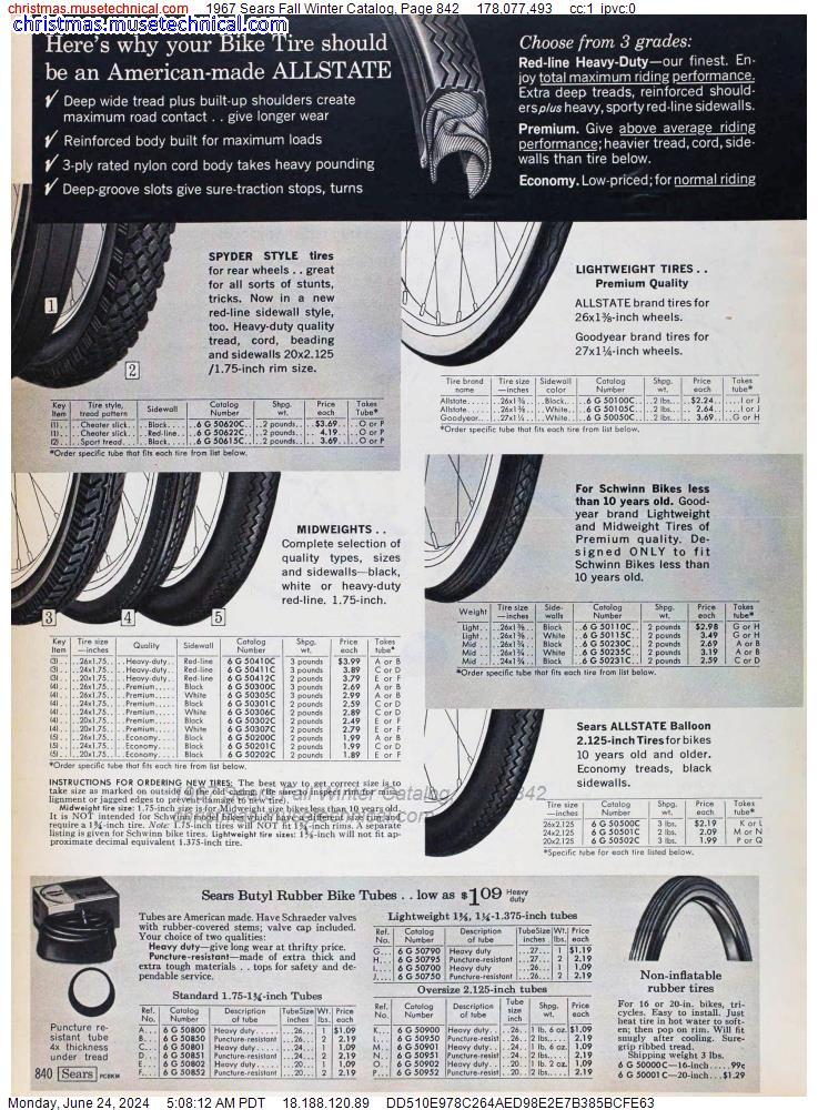 1967 Sears Fall Winter Catalog, Page 842