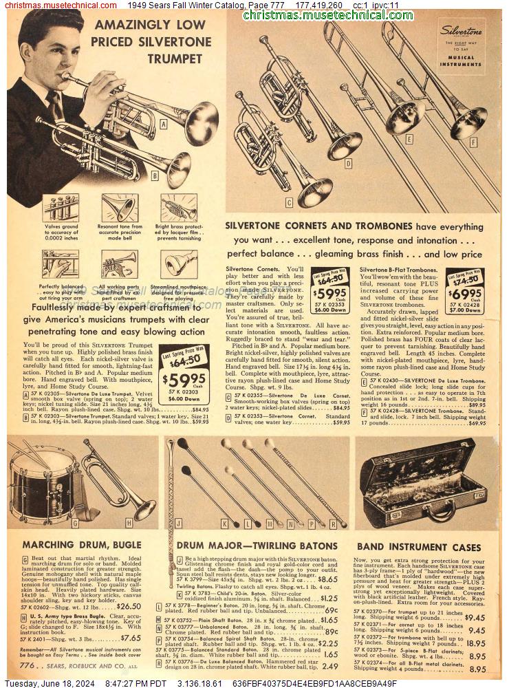 1949 Sears Fall Winter Catalog, Page 777