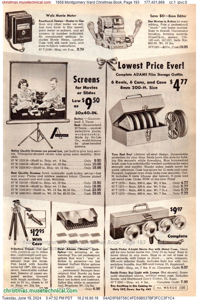 1958 Montgomery Ward Christmas Book, Page 193