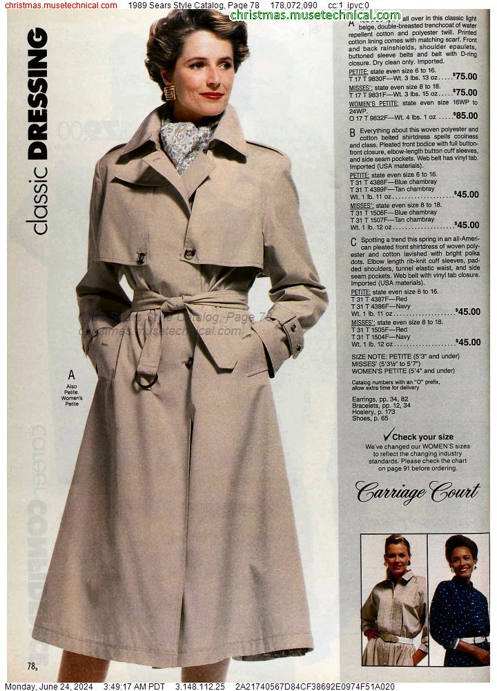 1989 Sears Style Catalog, Page 78