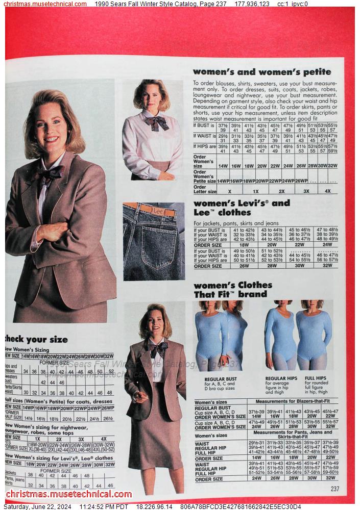 1990 Sears Fall Winter Style Catalog, Page 237