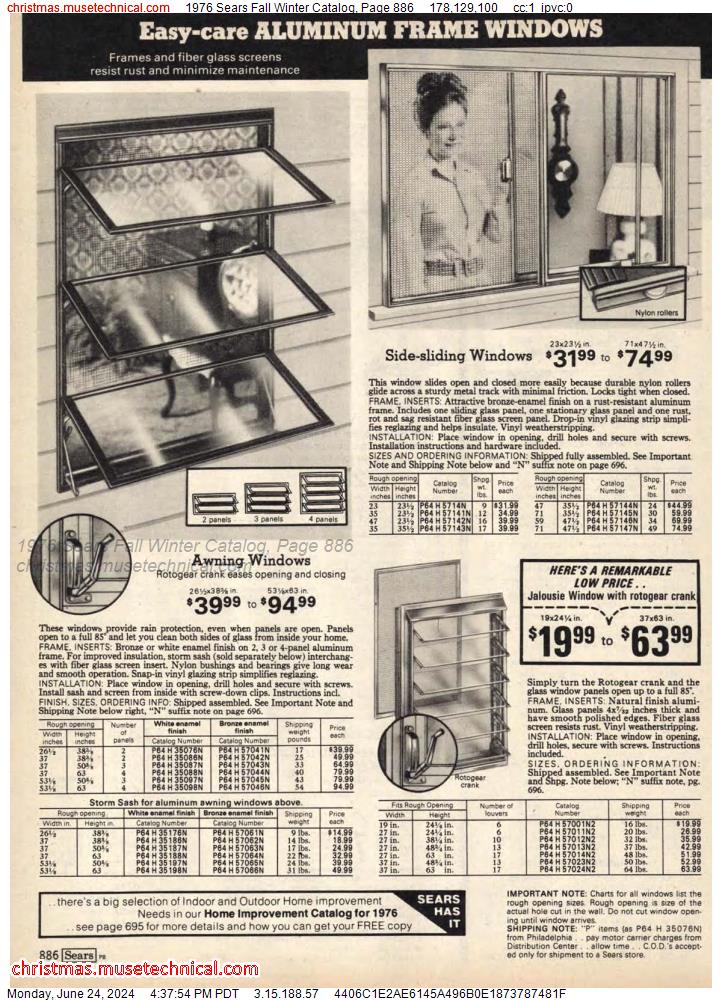 1976 Sears Fall Winter Catalog, Page 886