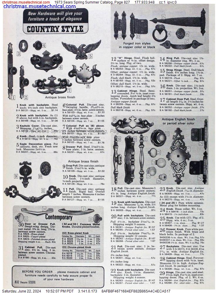 1973 Sears Spring Summer Catalog, Page 827
