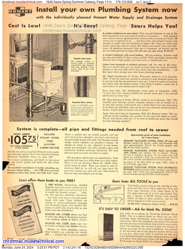 1946 Sears Spring Summer Catalog, Page 1114
