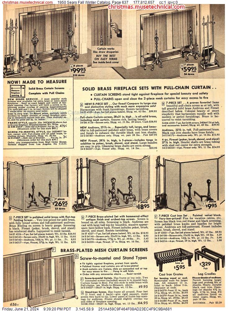 1950 Sears Fall Winter Catalog, Page 637