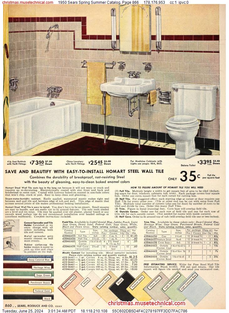 1950 Sears Spring Summer Catalog, Page 866
