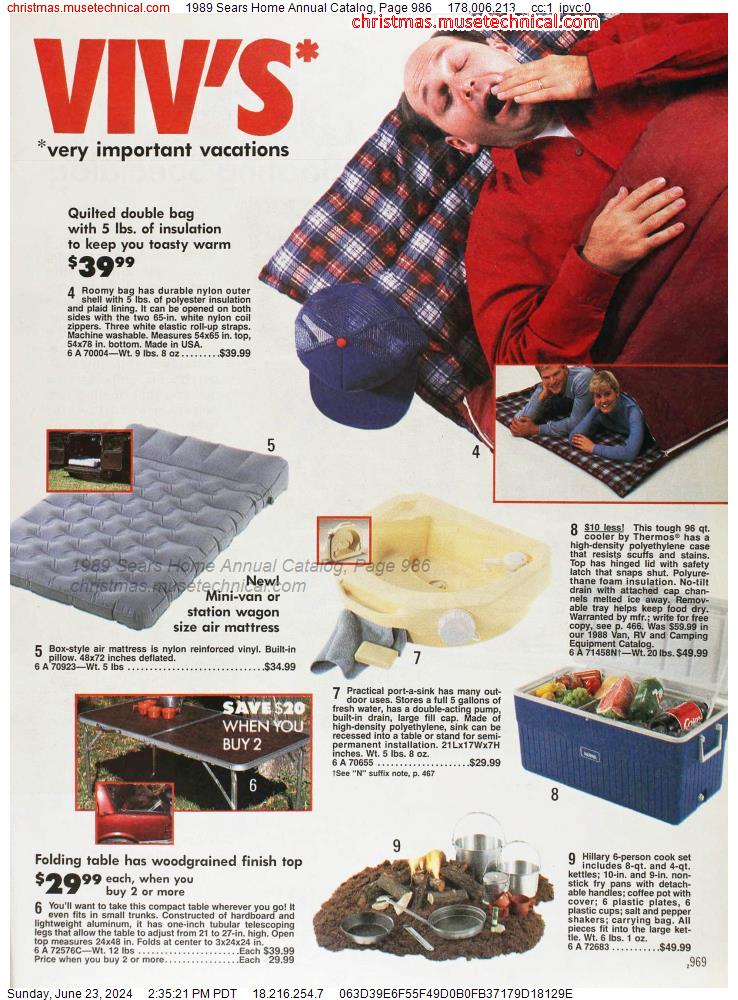 1989 Sears Home Annual Catalog, Page 986