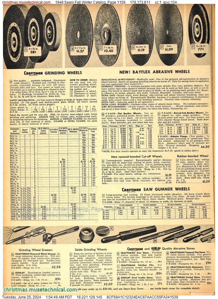 1948 Sears Fall Winter Catalog, Page 1159