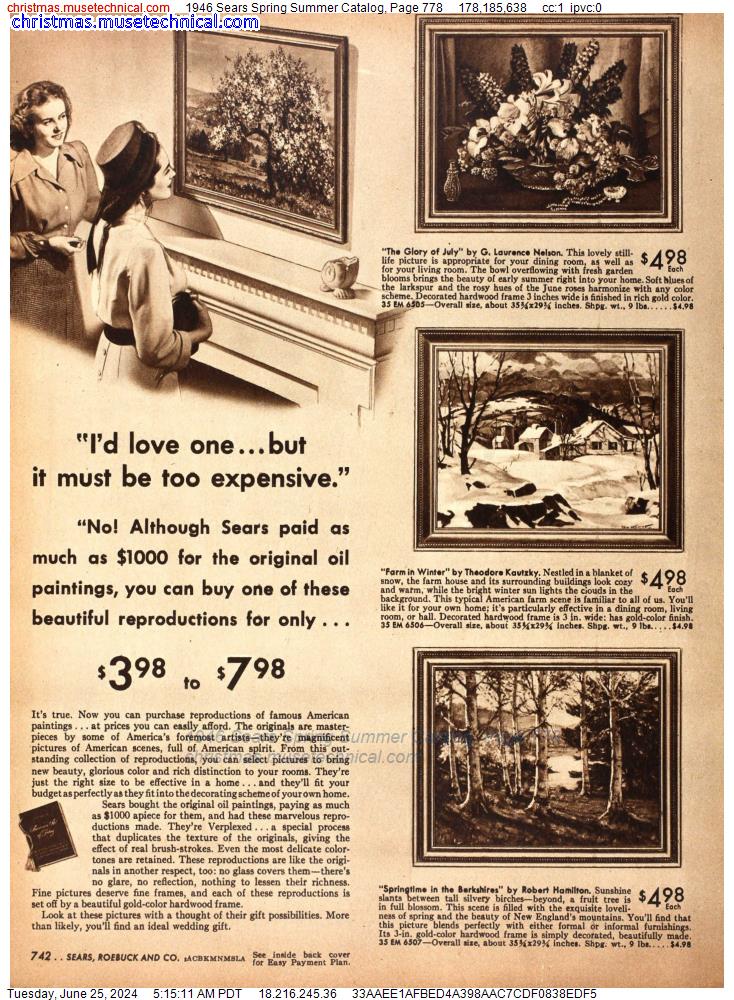 1946 Sears Spring Summer Catalog, Page 778