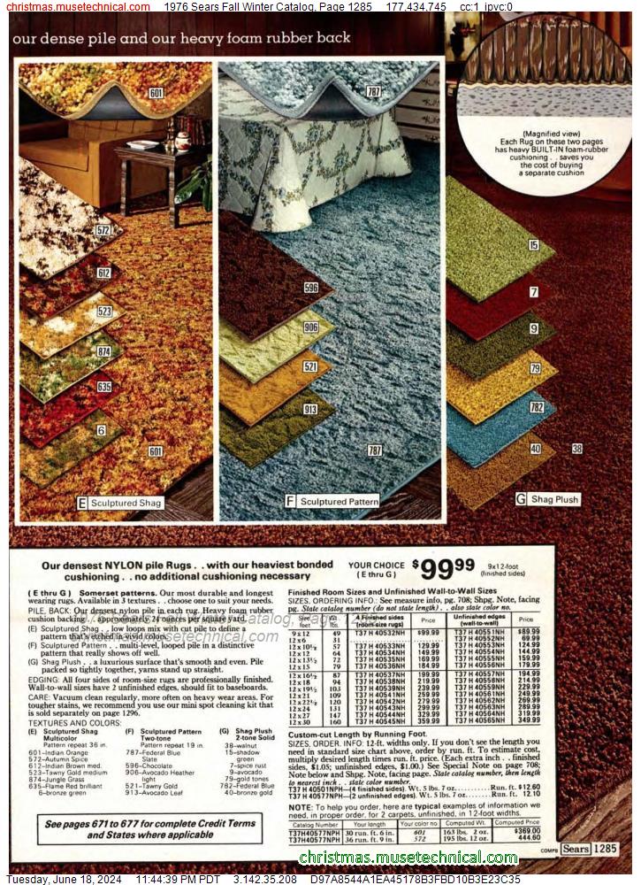 1976 Sears Fall Winter Catalog, Page 1285