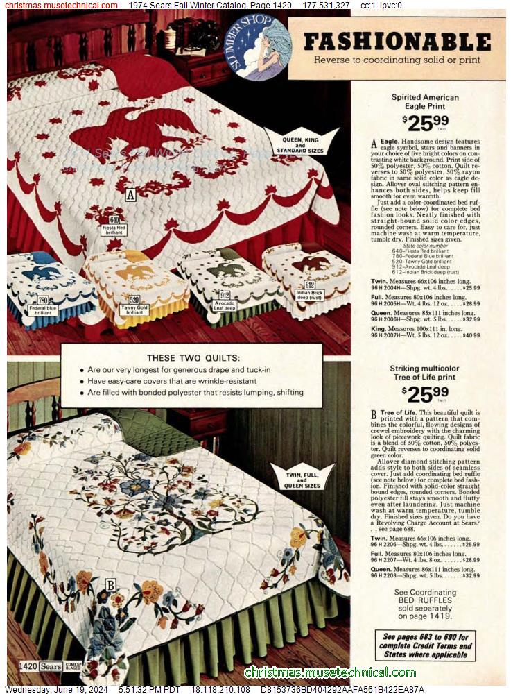 1974 Sears Fall Winter Catalog, Page 1420