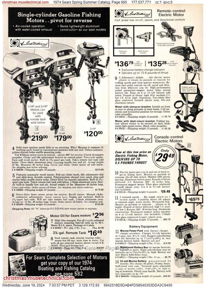 1974 Sears Spring Summer Catalog, Page 995
