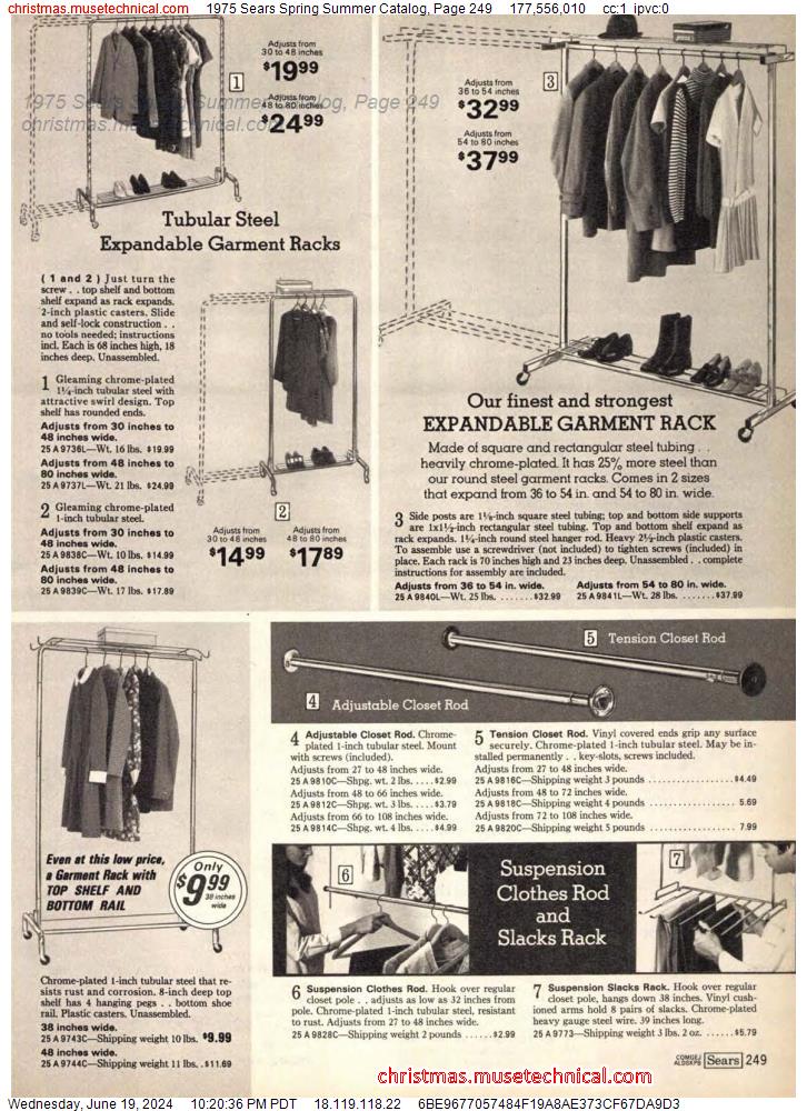 1975 Sears Spring Summer Catalog, Page 249