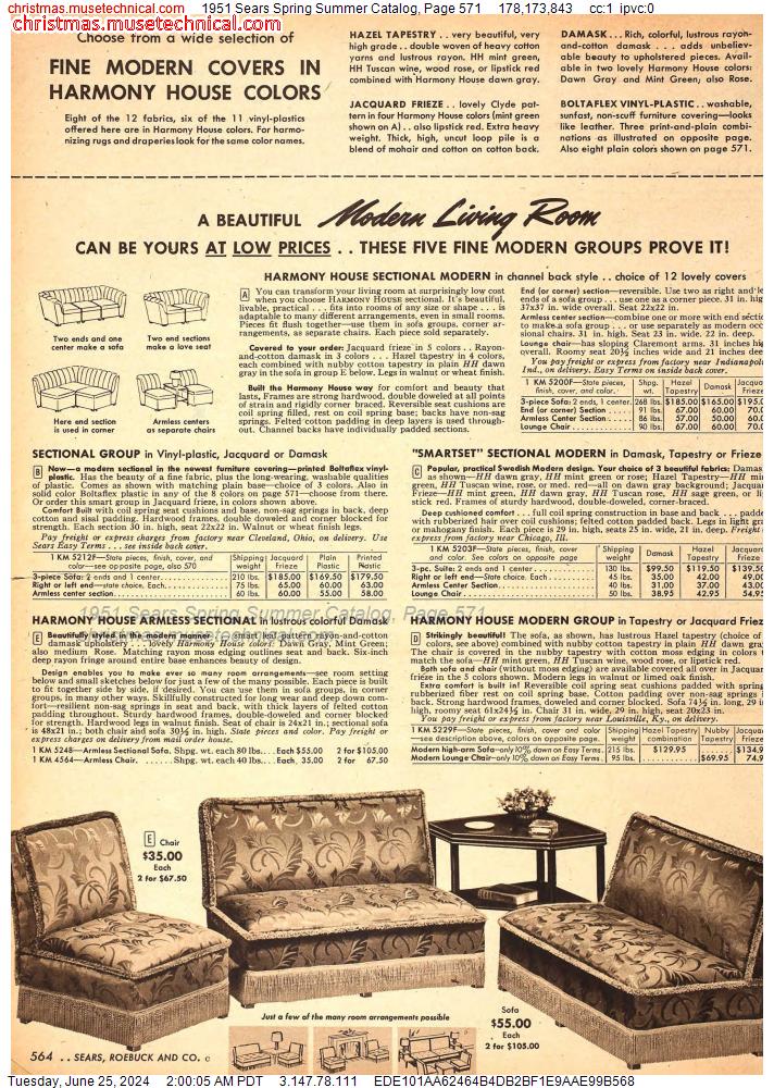 1951 Sears Spring Summer Catalog, Page 571